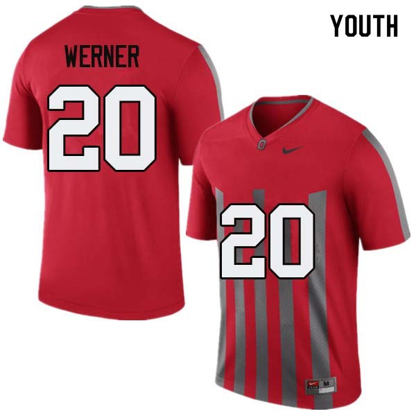 Ohio State Buckeyes #20 Pete Werner Youth College Jersey Throwback OSU92294